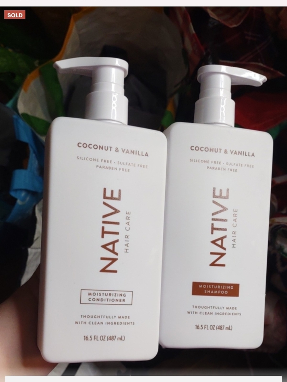 Native Coconut & Vanilla Moisturizing Shampoo and Conditioner - White